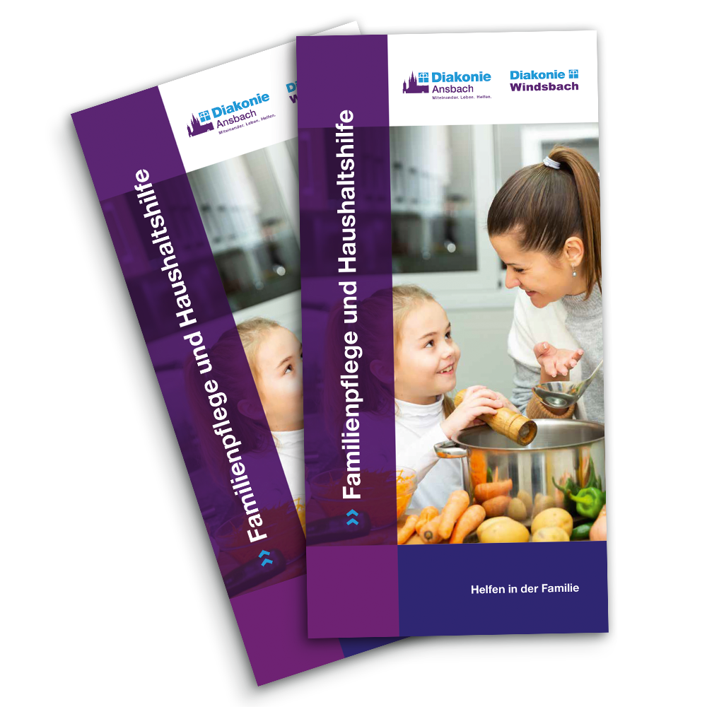 flyer_familienpflege Titelseite der Flyer der Familienpflege und Haushaltshilfe